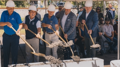 DLP Capital and Boys & Girls Clubs of Northeast Florida leaders breaking ground with gold shovels